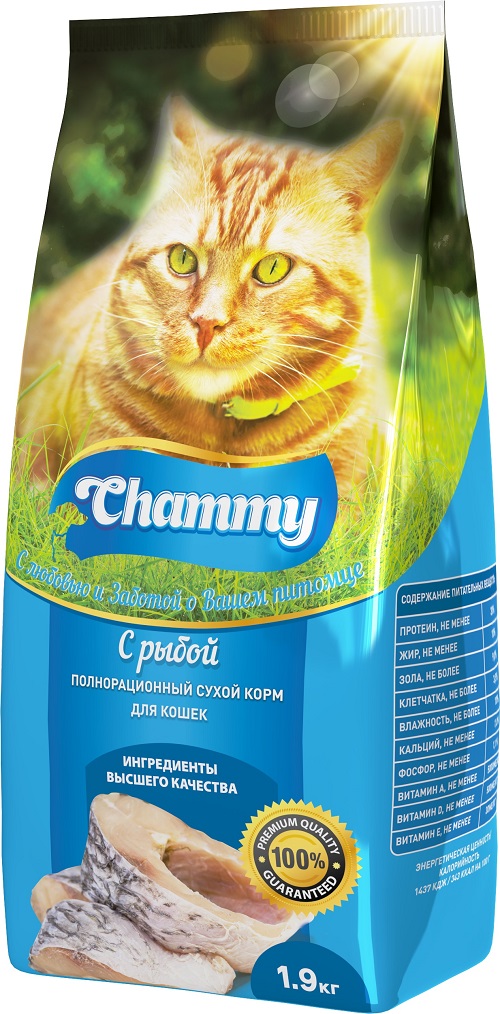 Чамми (Chammy)\для взрослых кошек\сух\пакет\Рыба\1,9кг\6\8695
