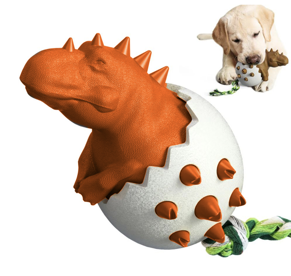 Динозаврик игрушка для собак термопластик\12,9*9,7*8,25см\ОРАНЖЕВЫЙ\N10\Новинка!!0322