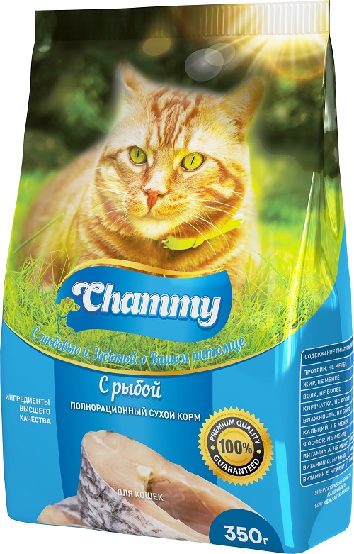 Чамми (Chammy)\для взрослых кошек\сух\пакет\Рыба\350гр\18\8667