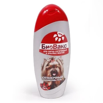 Шампунь-гель Биовакс оттеночный для собак коричневых и красных мастей\355мл\15