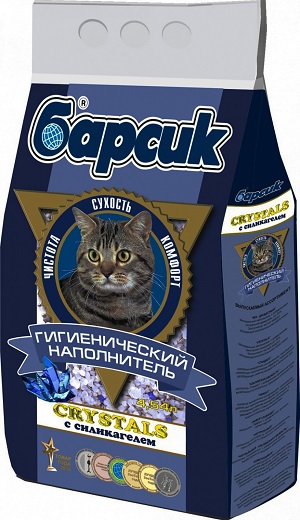 Наполн\Барсик\для кошек\впитывающий\CRYCTALS\4,54л\3\216 92019 