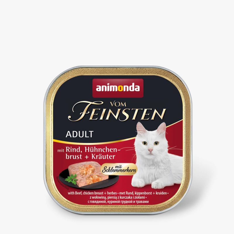 Анимонда\для взрослых кошек\влаж\ламист\VomFeinsten\говядина курица с травами\100гр\32\83264