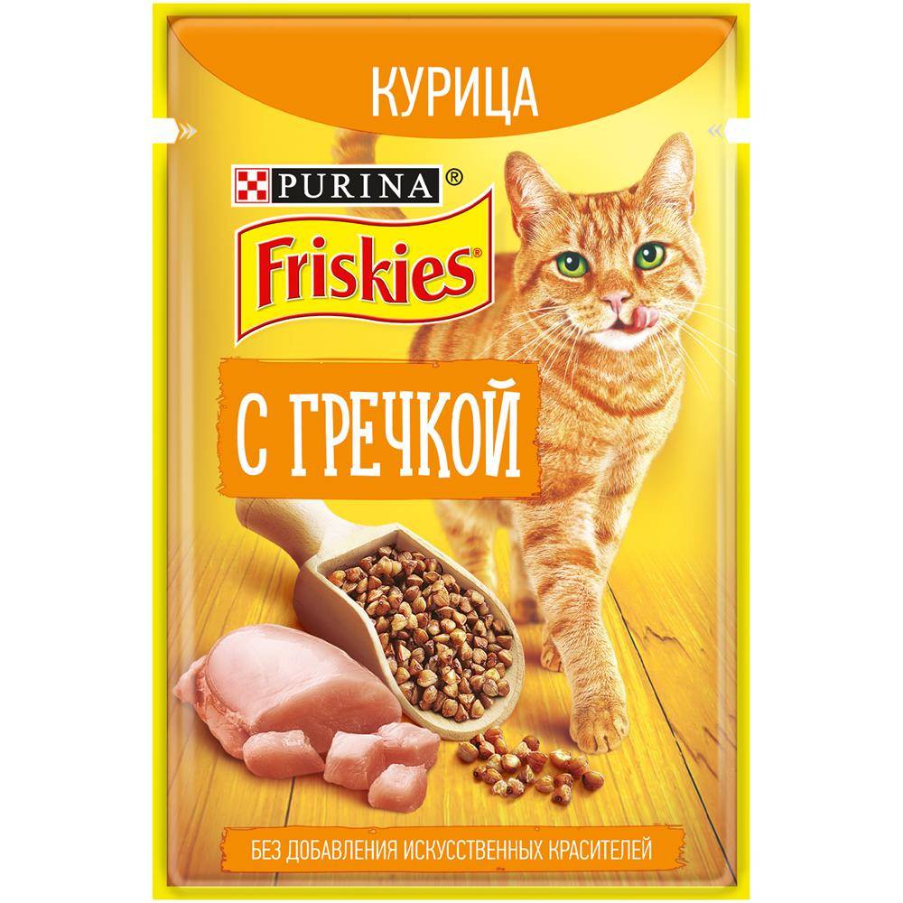 ФРИСКИС\для взрослых кошек\влаж\пауч\КурицаГречка\75гр\24\12451867