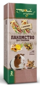 Триол Original лакомство  палочки для  грызунов  с фруктами\50гр\уп 2шт\10\40161015