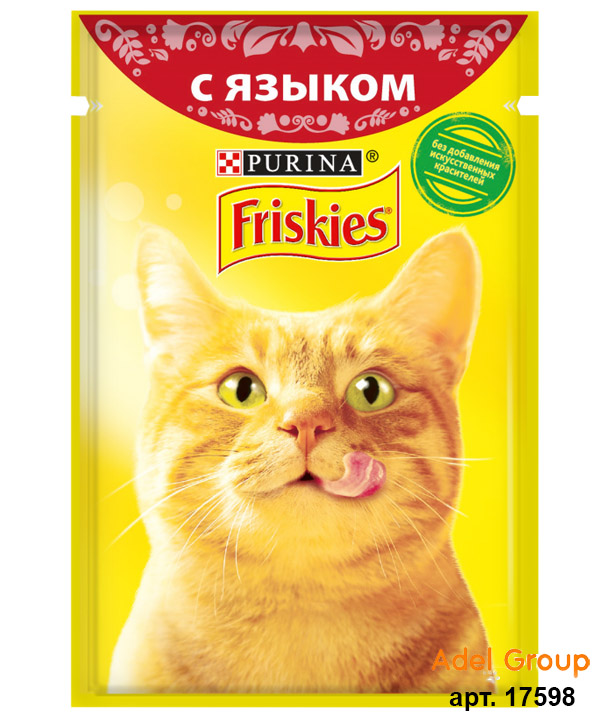 ФРИСКИС\для взрослых кошек\влаж\пауч\ Язык кусочки в подливе\85гр\24\12478768