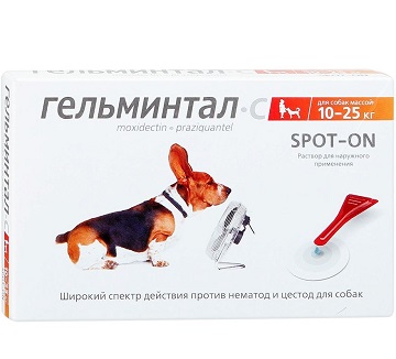 Гельминтал С Спот-Он для собак более 10 кг 2 пипетки  Е108