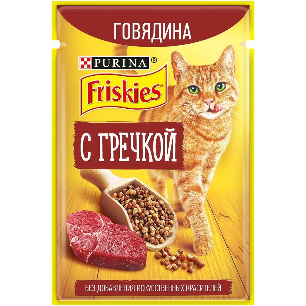 ФРИСКИС\для взрослых кошек\влаж\пауч\ГовядинаГречка\75гр\24\12451854