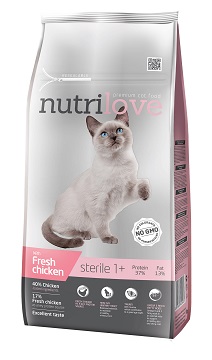 НУТРИЛАВ (NUTRILOVE)\для взрослых кошек\сух\пакет\СтерилизовКурица
