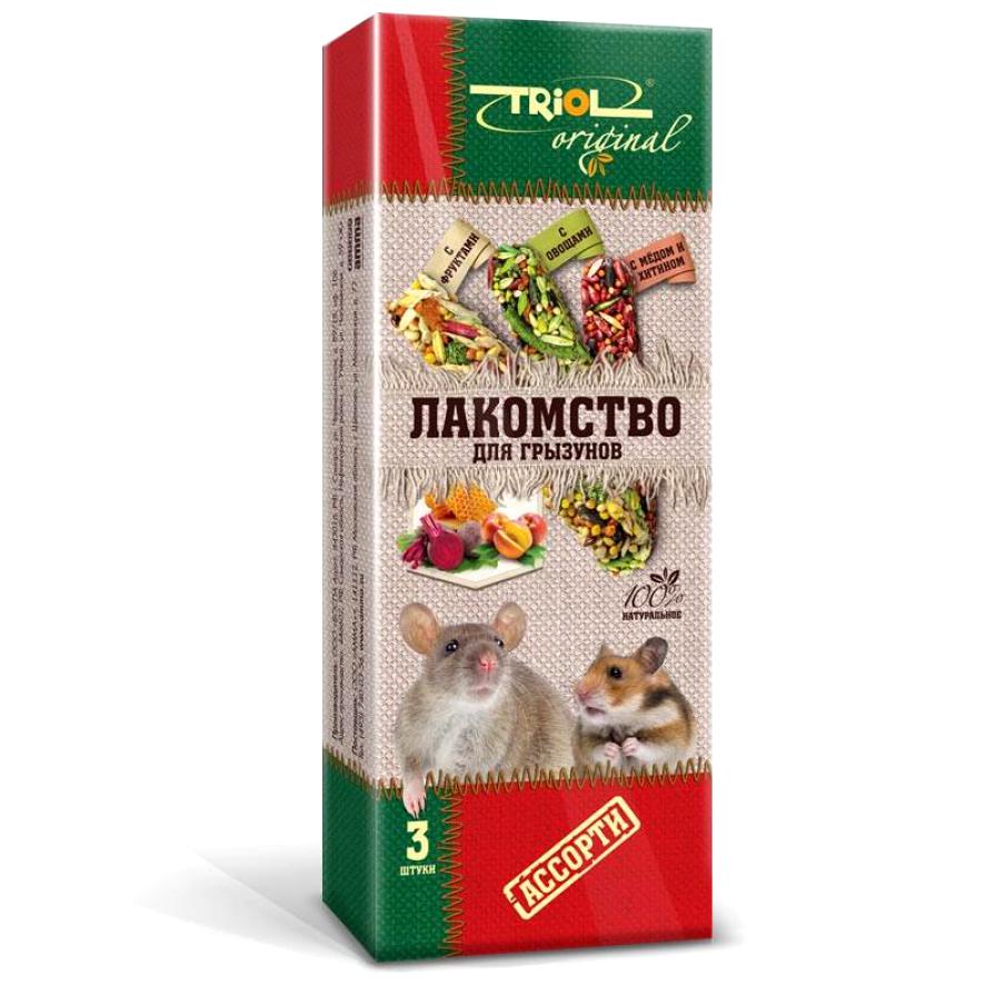 Триол Original лакомство  палочки для  грызунов  Ассорти\упаковка 3шт\75гр\10\40161013