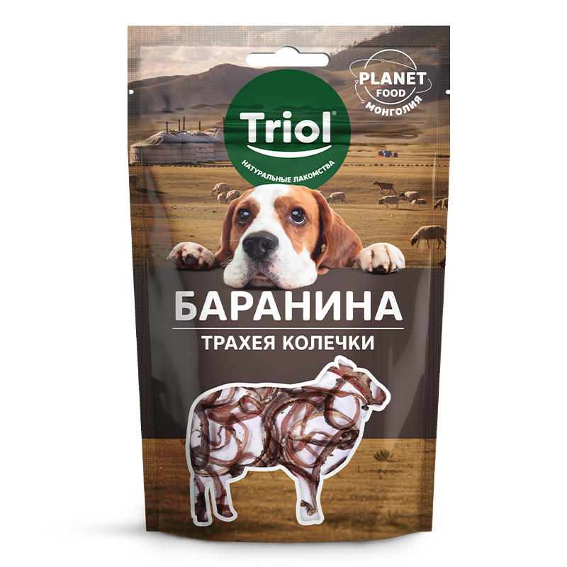 Лакомство для собак PLANET FOOD "Трахея баранья в колечках"\25г\10171080\Триол